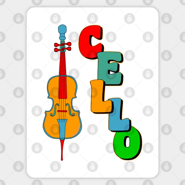 Colorful Cello Sticker by Barthol Graphics